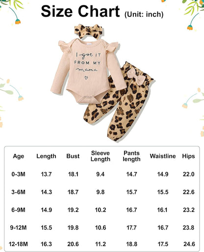 Newborn Baby Girl Clothes, Infant Girl Outfits Long Sleeve Ruffle Romper + Stripe Pants + Headband Set